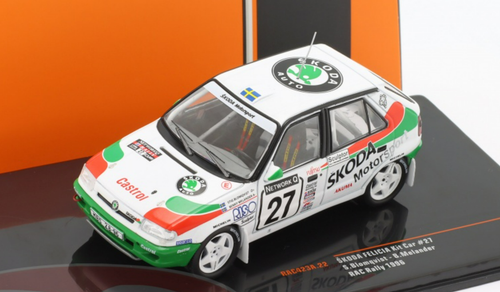 1/43 Ixo 1996 Skoda Felicia Kit Car #27 3rd RAC Rallye Škoda Motorsport Stig Blomqvist, Benny Melander Car Model