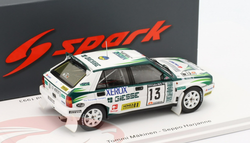 1/43 Spark 1993 Lancia Delta HF Integrale #13 4th Rallye 1000 Lakes Astra Racing Tommi Mäkinen, Seppo Harjanne Car Model