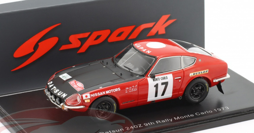 1/43 Spark 1973 Datsun 240Z #17 9th Rallye Monte Carlo Tony Fall, Mike Wood Car Model