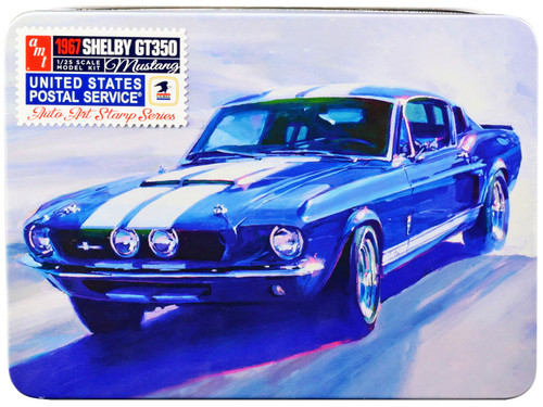 Skill 2 Model Kit 1967 Ford Shelby Mustang GT350 USPS (United States Postal Service) "Auto Art Stamp Series" 1/25 Scale Model by AMT