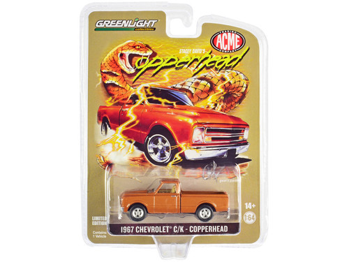 1/64 1967 Chevrolet C/K Pickup Truck Copper Orange Metallic "Stacey David's Copperhead" Diecast Car Model by Greenlight for ACME