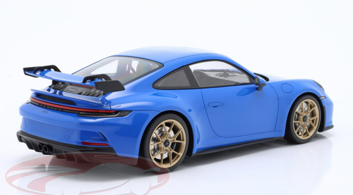 1/18 Minichamps 2021 Porsche 911 (992) GT3 (Shark Blue with Golden Wheels) Car Model Limited 204 Pieces