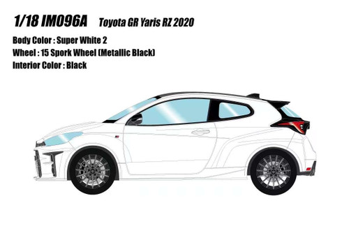 1/18 Make Up 2020 Toyota GR Yaris RZ (Super White 2 with Metallic Black 15 Spork Wheels) Resin Car Model