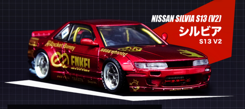 1/64 INNO Nissan SILVIA S13 (V2) PANDEM / ROCKET BUNNY Red Metalic