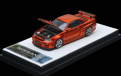 1/64 Time Micro Nissan Skyline GT-R GTR R34 (Orange) Diecast Car