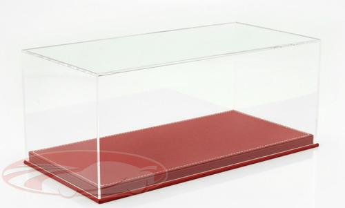 1/18 High Quality Showcase with Red Leather Base & Acrylic Cover