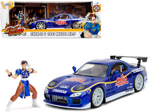 1993 Mazda RX-7 Candy Blue Metallic with Graphics and Chun-Li