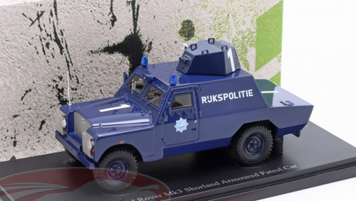 1/43 AutoCult 1973 Land Rover Mk3 Shorland Armoured Patrol Car (Blue) Car Model