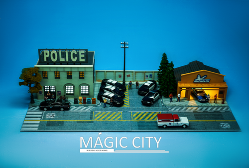 1/64 Magic City American Bank & AAMCO Car Care Center Diorama Center (car models & figures NOT included)