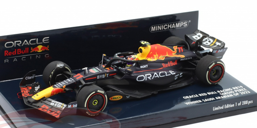 1/43 Minichamps 2023 Formula 1 Sergio Pérez Red Bull RB19 #11 Winner Saudi Arabian GP Car Model