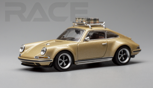  1/64 POPRACE Porsche SINGER 964 GOLD Diecast Car Model