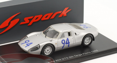 1/43 Spark 1965 Porsche 904 GTS #94 5th Targa Florio Porsche System Engineering Antonio Pucci, Günther Klass Car Model