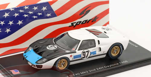 1/43 Spark 1966 Ford GT40 MK2 #97 2nd 24h Daytona Shelby American Inc. Dan Gurney, Jerry Grant Car Model