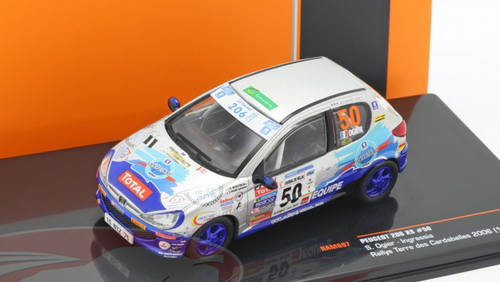 1/43 Ixo 2006 Peugeot 206 XS #50 Rallye Terre des Cardabelles Sébastien Ogier, Julien Ingrassia Car Model