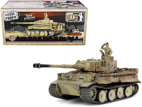 German Sd.Kfz.181 PzKpfw VI Tiger Ausf. E Heavy Tank #121 "Tiger Initial Production Model" "Schwere Panzerabteilung 501 North African Front Tunisia" (1943) "Engine Plus" 1/32 Diecast Model by Metal Proud