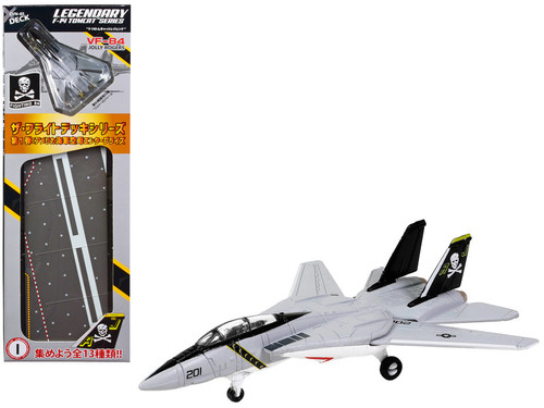 Grumman F-14B Tomcat Fighter Aircraft "VF-84 Jolly Rogers" and Section I of USS Enterprise (CVN-65) Aircraft Carrier Display Deck "Legendary F-14 Tomcat" Series 1/200 Diecast Model by Forces of Valor