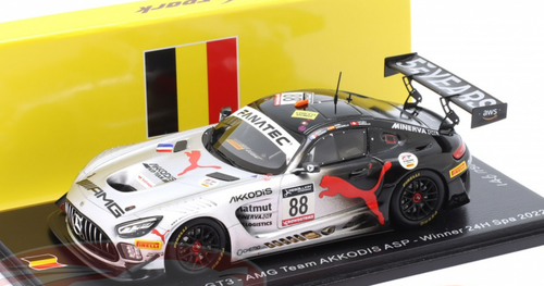 1/43 Spark 2022 Mercedes-Benz AMG GT3 #88 Winner 24h Spa AMG Team AKKodis ASP Raffaele Marciello, Daniel Juncadella, Jules Gounon Car Model