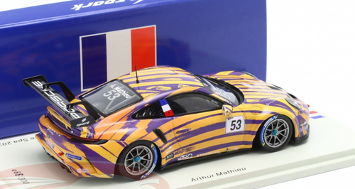 1/43 Spark 2021 Porsche 911 GT3 Cup #53 Carrera Cup France Spa Arthur Mathieu Car Model