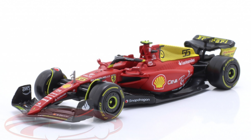 1/43 BBurago 2022 Formula 1 Carlos Sainz Jr. Ferrari F1-75 #55 4th Italian GP Standard Edition Car Model