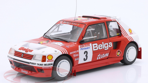 1/18 Ixo 1985 Peugeot 205 T16 #3 Rallye Ypres Car Model