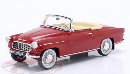 1/24 WhiteBox 1959 Skoda Felicia Cabriolet (Dark Red) Car Model