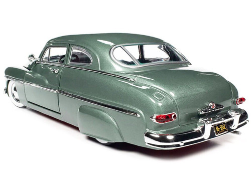 1/18 Auto World 1949 Mercury Eight Coupe Berwick Green Metallic with Green and Gray Interior Diecast Car Model