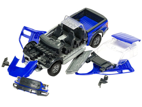 Skill 1 Model Kit Ford F-150 Raptor Blue Snap Together by Airfix Quickbuild
