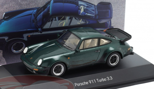 1/43 Dealer Edition Porsche 911 (930) Turbo 3.3 2nd Generation (Oak Green Metallic Car Model