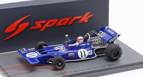 1/43 Spark 1971 Formula 1 Jackie Stewart Tyrrell 003 #11 Winner Monaco GP Car Model