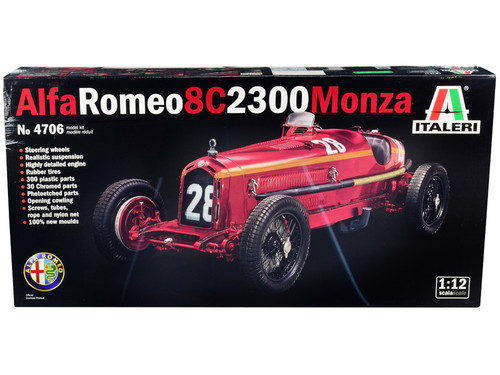 Skill 5 Model Kit Alfa Romeo 8C 2300 Monza 1/12 Scale Model by Italeri