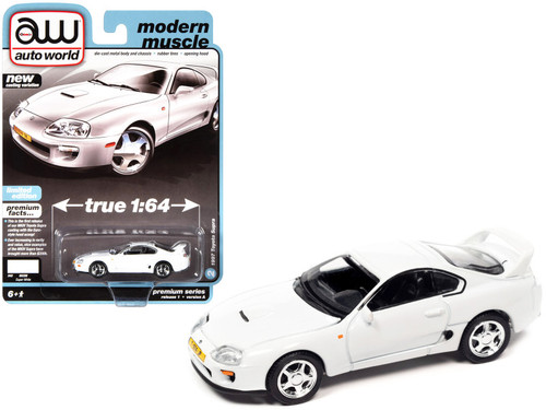 1/64 Auto World 1997 Toyota Supra (White) Diecast Car Model