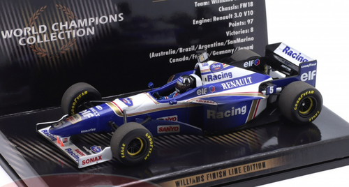 1/43 Minichamps 1996 Formula 1 Damon Hill Williams FW18 Dirty Version #5 Formula 1 World Champion Car Model