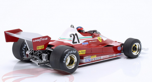 1/18 Modelcar Group 1977 Formula 1 Gilles Villeneuve Ferrari 312T2 #21 Canadian GP Car Model