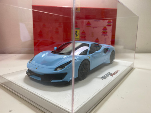 1/18 BBR Ferrari 488 Pista Gloss Azzurro La Plata Blue Resin Car