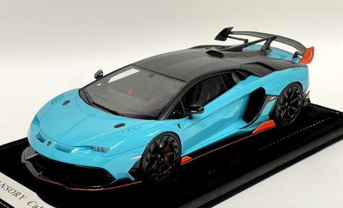 1/18 T&P Timothy & Pierre Lamborghini Aventador SVJ Mansory Cabrera (Miami Blue) Resin Car Model