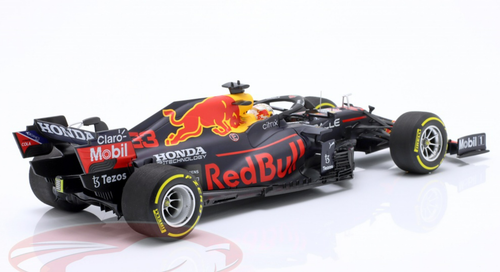 1/18 Minichamps 2021 Formula 1 Max Verstappen Red Bull RB16 #33 Winner Mexico GP Car Model