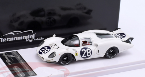 1/43 Tecnomodel 1967 Ferrari 365 P2 White Elephant #28 24h Daytona North American Racing Team Marten Gregory, Jo Schlosser Resin Car Model