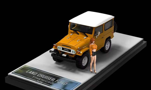 1/64 Time Micro Toyota Land Cruiser FJ40 (Orange) Car Model with Figure