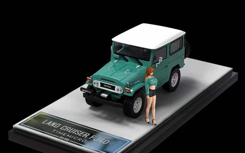 1/64 Time Micro Toyota Land Cruiser FJ40 (Blue) Car Model with Figure