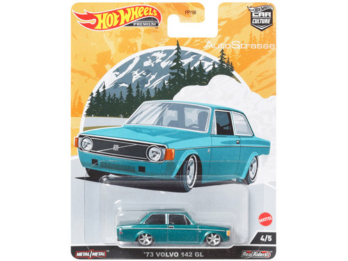 1973 Volvo 142 GL Turquoise Metallic "Auto Strasse" Series Diecast Model Car by Hot Wheels