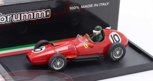 1/43 Brumm 1957 Formula 1 Mike Hawthorn Ferrari 801 #10 3rd British GP Car Model with Figure