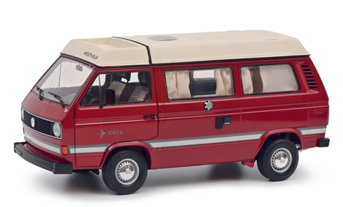 1/18 Schuco Volkswagen VW T3a Westfalia Camper Joker (Red & White) Diecast Car Model