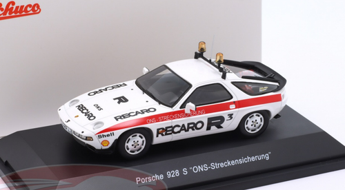 1/43 Schuco Porsche 928 S ONS Safety Car (White & Red) Car Model