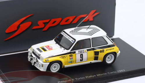 1/43 Spark 1983 Renault 5 Turbo #9 Rally Monte Carol Renault Elf Jean Ragnotti, Jean-Marc Andrie Car Model