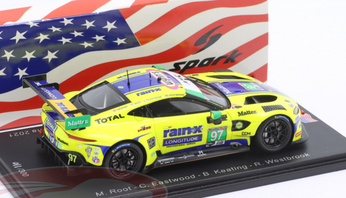 1/43 Spark 2021 Aston Martin Vantage AMR GT3 #97 24h Daytona TF Sport Maxwell Root, Charles Eastwood, Ben Keating, Richard Westbrook Car Model