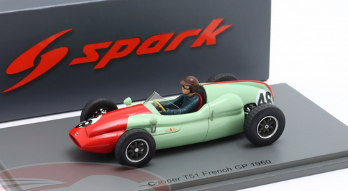 1/43 Spark 1960 Formula 1 Bruce Halford Cooper T51 #48 8th French GP Car Model
