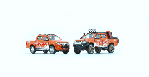 1/64 BM Creations Isuzu D-Max 2018 - Orange with Sticker w/ Accessory Pack 