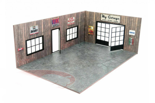 1/18 Dioramatoys Wood Design Garage Diorama (car model NOT included)