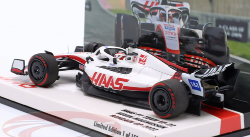 1/43 Minichamps 2022 Formula 1 Kevin Magnussen Haas VF-22 #20 5th Bahrain GP Car Model