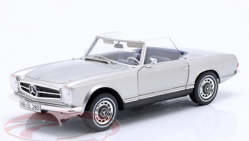 1/18 Schuco 1968-1971 Mercedes-Benz 280 SL Pagode (W113) (Silver) Diecast Car Model